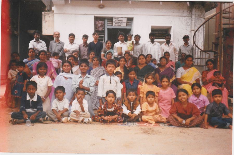Early congregation outside the church